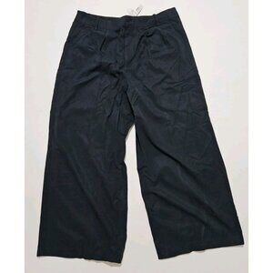 Madewell  Women's The Harlow Wide-Leg Pant in Drapey Twill P14 Petitte 14 Black